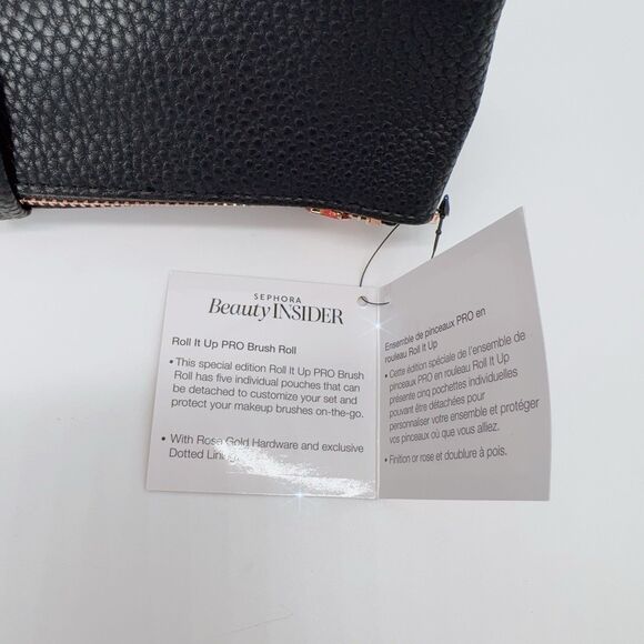 Sephora Roll It Up Pro Makeup Brush Zip Convertible Faux Leather Travel Bag NWT - Picture 6 of 9